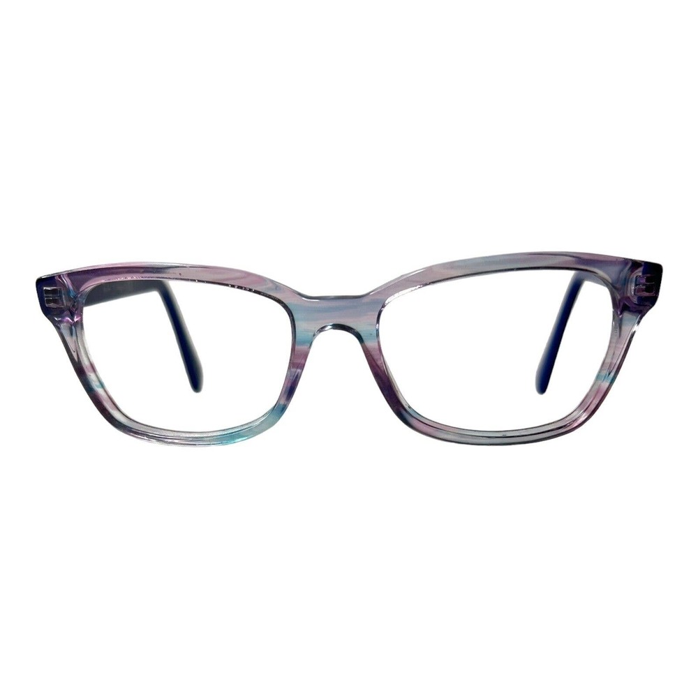Ray-Ban Small Eyeglasses RB 1591 3807 Purple Blue Rectangular Frame 48[]16 H4834